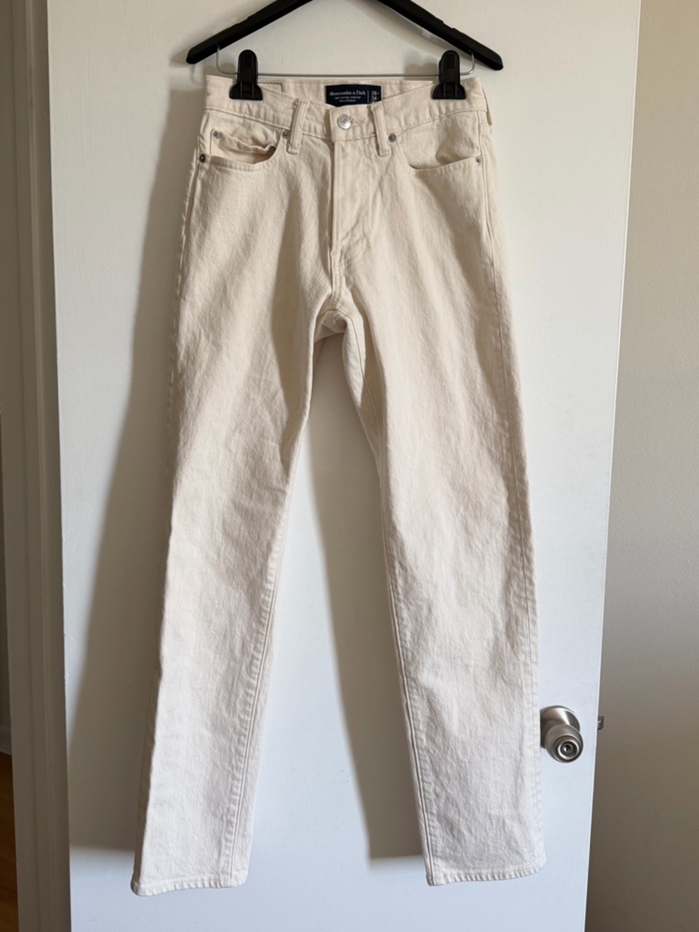Abercrombie & Fitch Men’s White A&F Vintage Stretch 90’s Straight Jeans - Picture 8 of 13